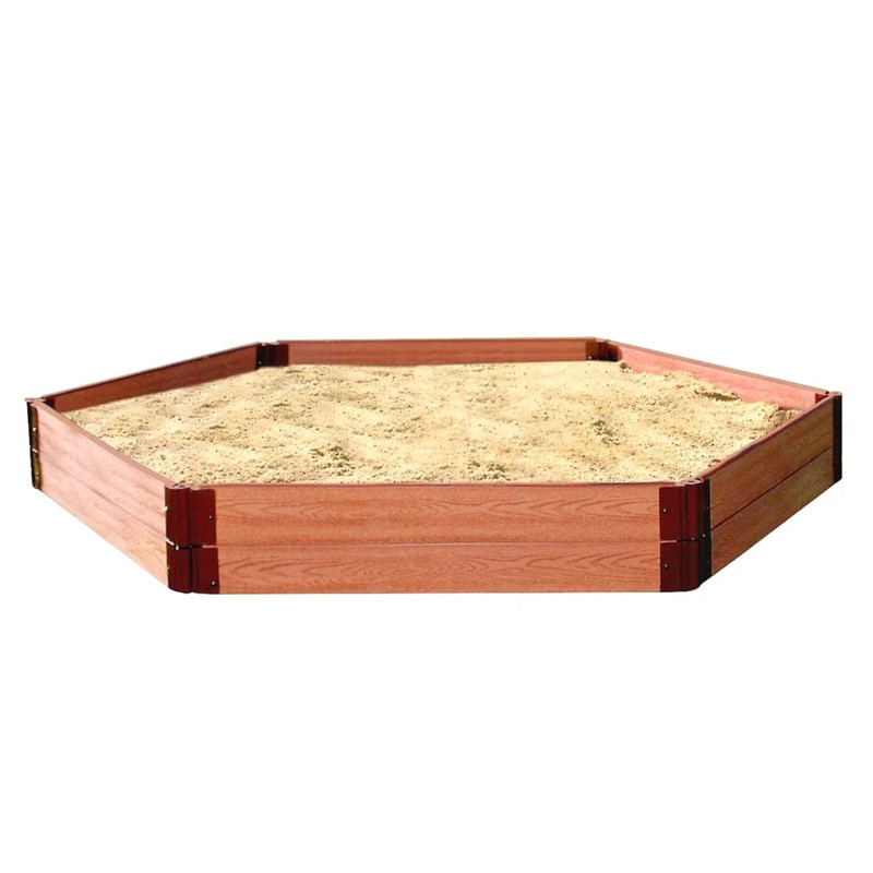 Classic Sienna 7' x 8' x 11" Composite Hexagon Sandbox Kit - 1" profile